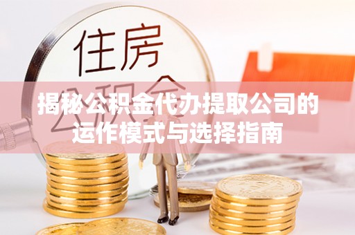溪湖揭秘公积金代办提取公司的运作模式与选择指南