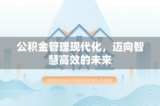 溪湖公积金管理现代化，迈向智慧高效的未来