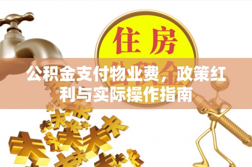 溪湖公积金支付物业费，政策红利与实际操作指南